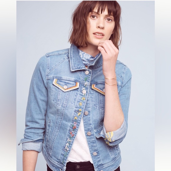 Pilcro Embroidered Denim Jacket - Picture 2 of 5